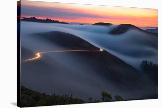 Mad Dash to Hawk Hill, Fog in Marin Headlands, Bay Area, San Francisco-Vincent James-Stretched Canvas