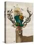 Mad Hatter Deer-Fab Funky-Stretched Canvas