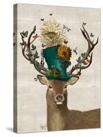 Mad Hatter Deer-Fab Funky-Stretched Canvas