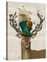 Mad Hatter Deer-Fab Funky-Stretched Canvas