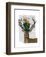 Mad Hatter Deer-Fab Funky-Framed Art Print