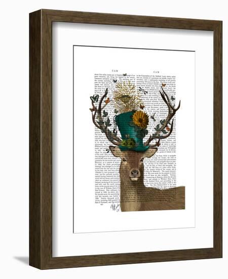 Mad Hatter Deer-Fab Funky-Framed Art Print