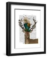 Mad Hatter Deer-Fab Funky-Framed Art Print