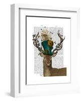 Mad Hatter Deer-Fab Funky-Framed Art Print