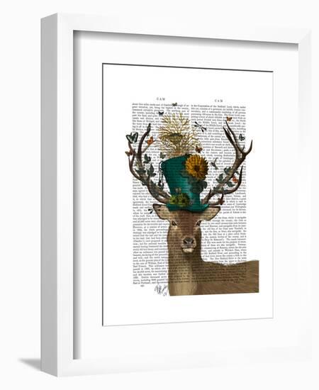 Mad Hatter Deer-Fab Funky-Framed Art Print