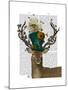 Mad Hatter Deer-Fab Funky-Mounted Art Print