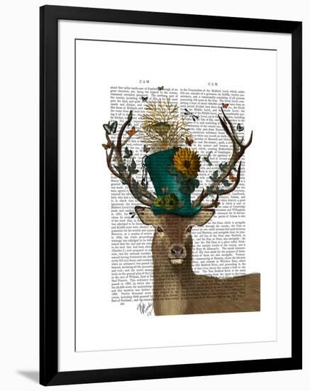 Mad Hatter Deer-Fab Funky-Framed Art Print