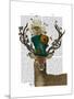 Mad Hatter Deer-Fab Funky-Mounted Art Print