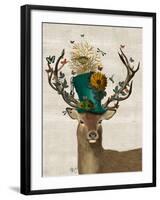 Mad Hatter Deer-Fab Funky-Framed Art Print