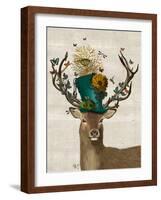 Mad Hatter Deer-Fab Funky-Framed Art Print