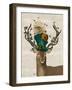 Mad Hatter Deer-Fab Funky-Framed Art Print