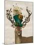 Mad Hatter Deer-Fab Funky-Mounted Art Print