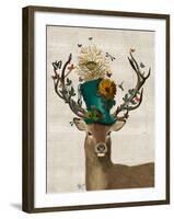 Mad Hatter Deer-Fab Funky-Framed Art Print