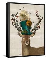 Mad Hatter Deer-Fab Funky-Framed Stretched Canvas