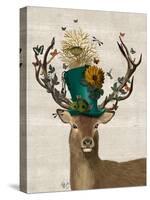 Mad Hatter Deer-Fab Funky-Stretched Canvas