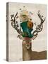 Mad Hatter Deer-Fab Funky-Stretched Canvas