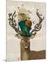 Mad Hatter Deer-Fab Funky-Mounted Art Print