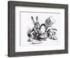 Mad Hatter, March Hare and Dormouse in Teapot, Illustration, 'Alice's Adventures in Wonderland'-John Tenniel-Framed Giclee Print
