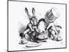 Mad Hatter, March Hare and Dormouse in Teapot, Illustration, 'Alice's Adventures in Wonderland'-John Tenniel-Mounted Giclee Print