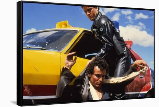 MAD MAX, 1979 directed by GEORGE MILLER Mel Gibson and Hugh Keays-Byrne (photo)-null-Framed Stretched Canvas
