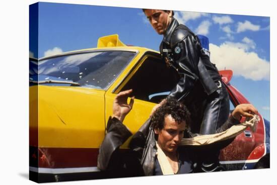 MAD MAX, 1979 directed by GEORGE MILLER Mel Gibson and Hugh Keays-Byrne (photo)-null-Stretched Canvas