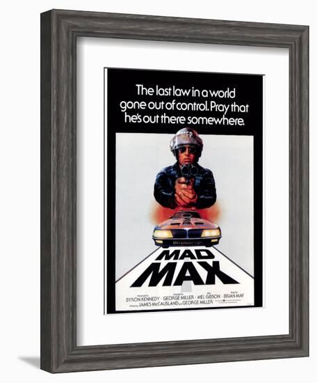 Mad Max, Mel Gibson, 1979-null-Framed Art Print