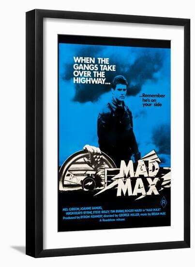 Mad Max, Mel Gibson on Australian poster art, 1979-null-Framed Art Print