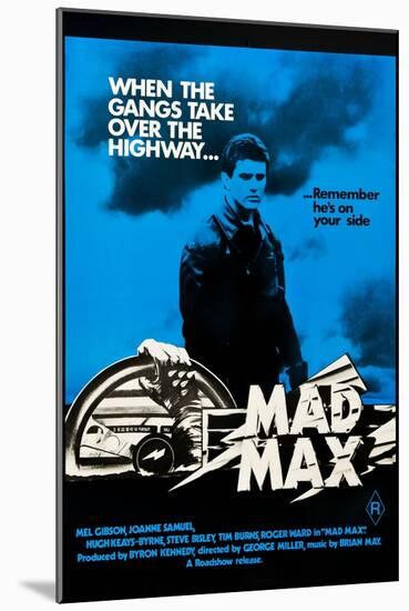 Mad Max, Mel Gibson on Australian poster art, 1979-null-Mounted Art Print