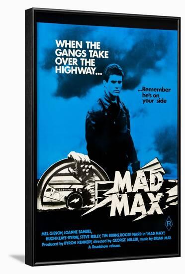 Mad Max, Mel Gibson on Australian poster art, 1979-null-Framed Art Print