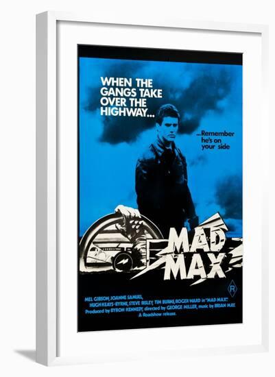 Mad Max, Mel Gibson on Australian poster art, 1979-null-Framed Art Print