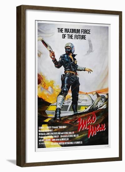Mad Max, US poster, Mel Gibson, 1979. © American International/courtesy Everett Collection-null-Framed Art Print