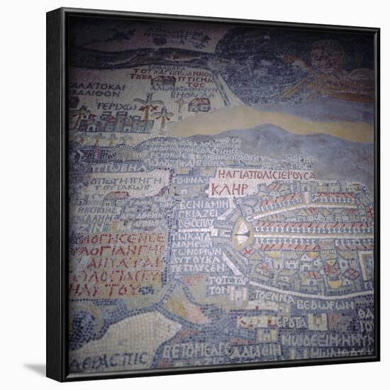 Madaba Mosaic Map, 6th Century AD, Detail Showing Jerusalem, Madaba, Jordan, Middle East-Christopher Rennie-Framed Photographic Print