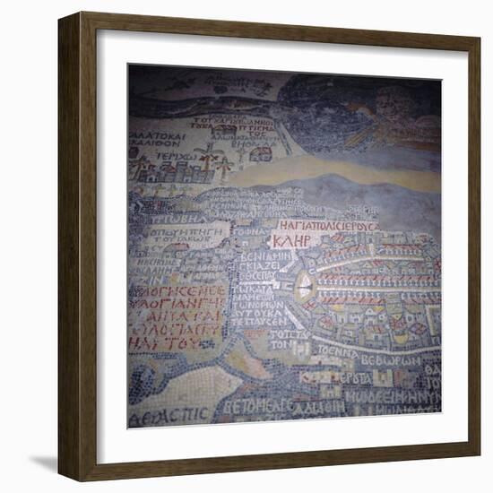 Madaba Mosaic Map, 6th Century AD, Detail Showing Jerusalem, Madaba, Jordan, Middle East-Christopher Rennie-Framed Photographic Print