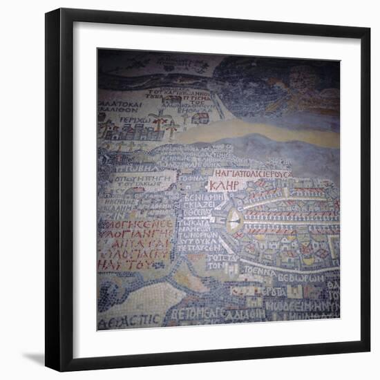 Madaba Mosaic Map, 6th Century AD, Detail Showing Jerusalem, Madaba, Jordan, Middle East-Christopher Rennie-Framed Photographic Print