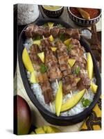 Madagascan Food, Mosakiki, Zebu Skewers with Mango and Rice, Madagascar, Africa-Tondini Nico-Stretched Canvas