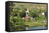 Madagascar, Ampefy, old church seen from Lake Kavitaha.-Anthony Asael-Framed Stretched Canvas