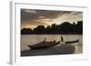 Madagascar, Beopaka, Pirogues at Dusk on Manambolo River-Roberto Cattini-Framed Photographic Print