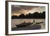 Madagascar, Beopaka, Pirogues at Dusk on Manambolo River-Roberto Cattini-Framed Photographic Print