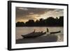 Madagascar, Beopaka, Pirogues at Dusk on Manambolo River-Roberto Cattini-Framed Photographic Print