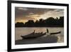 Madagascar, Beopaka, Pirogues at Dusk on Manambolo River-Roberto Cattini-Framed Photographic Print