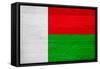 Madagascar Flag Design with Wood Patterning - Flags of the World Series-Philippe Hugonnard-Framed Stretched Canvas