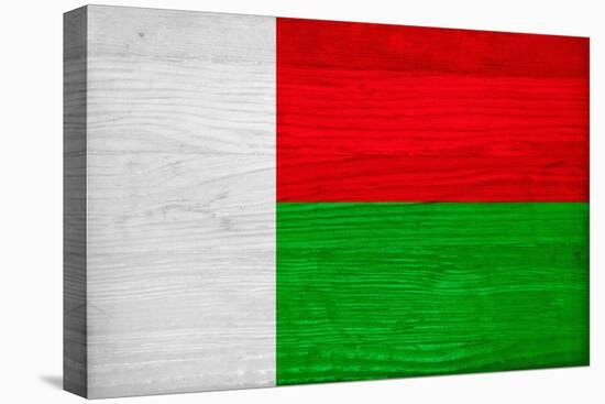 Madagascar Flag Design with Wood Patterning - Flags of the World Series-Philippe Hugonnard-Stretched Canvas