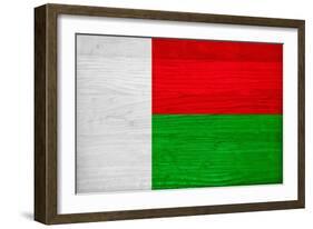 Madagascar Flag Design with Wood Patterning - Flags of the World Series-Philippe Hugonnard-Framed Art Print