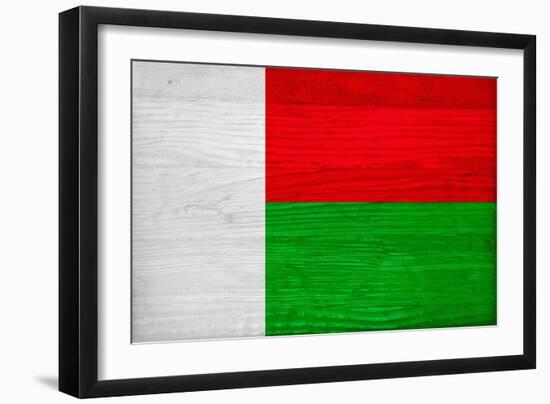 Madagascar Flag Design with Wood Patterning - Flags of the World Series-Philippe Hugonnard-Framed Art Print