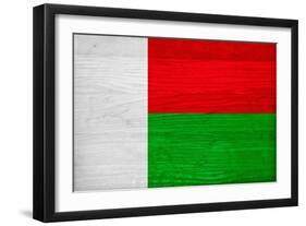 Madagascar Flag Design with Wood Patterning - Flags of the World Series-Philippe Hugonnard-Framed Art Print