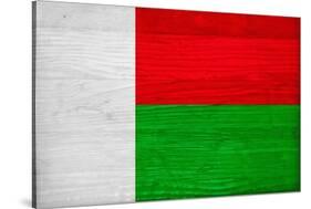 Madagascar Flag Design with Wood Patterning - Flags of the World Series-Philippe Hugonnard-Stretched Canvas