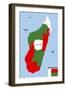 Madagascar Map-tony4urban-Framed Art Print