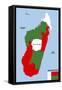 Madagascar Map-tony4urban-Framed Stretched Canvas