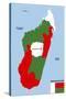 Madagascar Map-tony4urban-Stretched Canvas