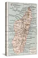 Madagascar Old Map-marzolino-Stretched Canvas